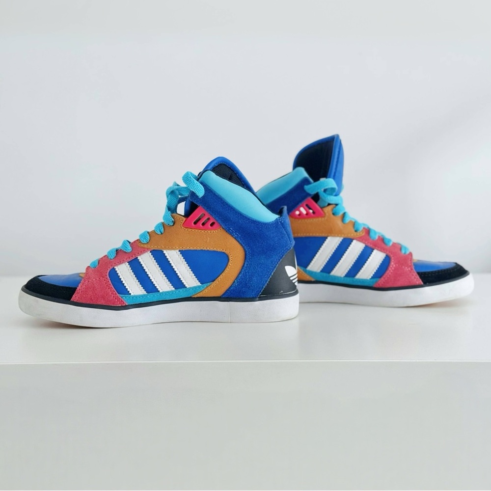 *RARE* ADIDAS Amberlight Satellite Neon Pink Blue High Top Sneaker Size 5M 6.5W
